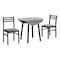 Monarch Specialties Dining Table Set, Small, 35 in. Drop Leaf, Kitchen, Black Metal, Grey Laminate, Contemporary I 1007 - alternate 1